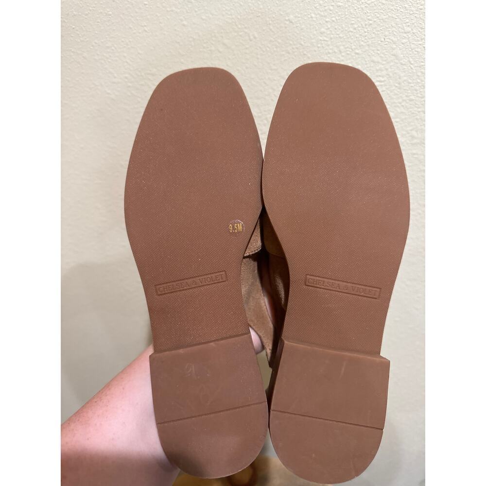Chelsea & Violet Lundin Suede Faux Fur Slingback Mules size 9.5 - Picture 5 of 7